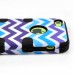 3 In 1 Zigzag Pattern Snap-On Shockproof High Impact Hybrid PC and Silicone Defender Case Cover for iPhone 5c - Black