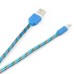 3M Durable Nylon Braided Lightning USB Cable Charger And Data Sync Cable Fabric Woven Charging Cord For iPhone 6 iPhone 5s/5c/5 iPad Mini - Light Blue