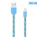 3M Durable Nylon Braided Lightning USB Cable Charger And Data Sync Cable Fabric Woven Charging Cord For iPhone 6 iPhone 5s/5c/5 iPad Mini - Light Blue