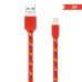 3M Durable Nylon Braided Lightning USB Cable Charger And Data Sync Cable Fabric Woven Charging Cord For iPhone 6 iPhone 5s/5c/5 iPad Mini - Red