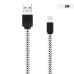 3M Durable Nylon Braided Lightning USB Cable Charger And Data Sync Cable Fabric Woven Charging Cord For iPhone 6 iPhone 5s/5c/5 iPad Mini - White