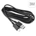 3M Extended Micro USB Charge Data Sync Charger Cable Cord For Samsung Galaxy S4 I9500 / Note 2 / HTC / Google - Black