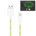 3M Luminous 8 Pin Charging Sync Lightning Cable for iPhone 6 iPhone 5/5s iPad Mini iPod - Green