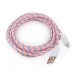 3M Luminous 8 Pin Charging Sync Lightning Cable for iPhone 6 iPhone 5/5s iPad Mini iPod - Pink