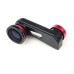 3 in 1 Detachable Wide Angle Macro Lens + Fish Eye Lens For iPhone 5 - Red