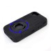 3 in 1 Shock-Absorption 360 Degree Rotating Finger Ring Stand Silicone And Plastic Hybrid Stand Case Cover for iPhone 4 iPhone 4S - Black