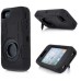 3 in 1 Shock-Absorption 360 Degree Rotating Finger Ring Stand Silicone And Plastic Hybrid Stand Case Cover for iPhone 4 iPhone 4S - Black