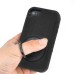 3 in 1 Shock-Absorption 360 Degree Rotating Finger Ring Stand Silicone And Plastic Hybrid Stand Case Cover for iPhone 4 iPhone 4S - Black