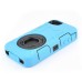 3 in 1 Shock-Absorption 360 Degree Rotating Finger Ring Stand Silicone And Plastic Hybrid Stand Case Cover for iPhone 4 iPhone 4S - Blue