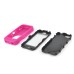 3 in 1 Shock-Absorption 360 Degree Rotating Finger Ring Stand Silicone And Plastic Hybrid Stand Case Cover for iPhone 4 iPhone 4S - Magenta