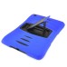 3 in 1 Shockproof Silicone & Plastic Hybrid Defender Stand Case Cover for iPad Air iPad 5 - Blue