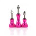 3 x Aluminum Thumb Knob Stainless Bolt Nut Screw for GoPro Hero 3+ / 3 / 2 / 1 - Magenta