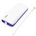 4800 mAh 2 Ports Portable Backup External Battery Power Bank With Led Light Indicator And USB Charging Cable For Smartphone/Tablet/Mp3/MP4 - Blue