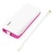 4800 mAh 2 Ports Portable Backup External Battery Power Bank With Led Light Indicator And USB Charging Cable For Smartphone/Tablet/Mp3/MP4 - Magenta