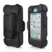 4 in 1 Shock - Absorption 360 Degree Rotating Finger Ring Stand Silicone And Plastic Hybrid Stand Case Cover with Belt Clip for iPhone 4 iPhone 4S - Black