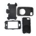 4 in 1 Shock - Absorption 360 Degree Rotating Finger Ring Stand Silicone And Plastic Hybrid Stand Case Cover with Belt Clip for iPhone 4 iPhone 4S - Black