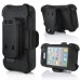 4 in 1 Shock - Absorption 360 Degree Rotating Finger Ring Stand Silicone And Plastic Hybrid Stand Case Cover with Belt Clip for iPhone 4 iPhone 4S - Black