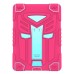 4 in 1 Transformers Stand Case Cover With Touch Through Screen Protector for iPad Pro 9.7 inch/iPad Air2 - Rose red/Light blue