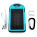 5000 mAh 2 USB Charging Port Sport Solar Mobile Charger for Smartphone - Blue