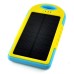 5000 mAh 2 USB Charging Port Sport Solar Mobile Charger for Smartphone - Blue/Yellow