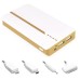 5200mAh Dual USB Ports External Battery Power Bank with Led Light - Gold