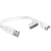 5 In 1 Car Charger US Charger Lightning Stereo Headset Audio Splitter Travel Kit For iPhone iPod Touch - White