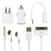 5 in 1 Car Travel Charger Kit Accessories for iPhone 4G/4S/3GS/3G Series - US Plug (White)