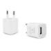 5 in 1 Car Travel Charger Kit Accessories for iPhone 4S/4G/3GS/3G Series - EU Plug (White)