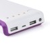 6000 mAh Portable Backup External Battery Power Bank with Led Light Indicator for Smartphone/Tablet/Mp3/MP4 - Purple