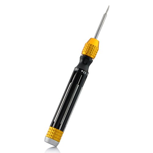 6 in 1 Multinational Precise Screwdriver Set - Sizes Phillips 1.5/1.2 Flat Head-Style 1.5/1.2 Dot 0.9 Pentagram 0.8 For iPhone, iPad, Blackberry, HTC - Black