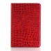 Alligator Pattern Wake/Sleep Dormancy Flip Stand Leather Case With Card Slots For iPad Mini 4 - Red