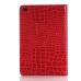 Alligator Pattern Wake/Sleep Dormancy Flip Stand Leather Case With Card Slots For iPad Mini 4 - Red