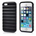 Anti-skid Ladder Design Silicone and PC Hybrid Case for iPhone 5 iPhone 5s - Black