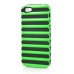 Anti-skid Ladder Design Silicone and PC Hybrid Case for iPhone 5 iPhone 5s - Green