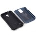 Anti Slip Slim Armor Pattern TPU Back Case Cover for Samsung Galaxy S5 - Dark Blue