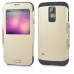 Armor S-View Window Dormancy Function TPU and PC Case for Samsung Galaxy S5 - Gold