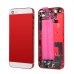 Back Cover Housing Assembly with Middle Frame for iPhone 5s - Red