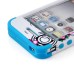 Beautiful Rose Pattern Plastic with Silicone Hybrid Case for iPhone 4 iPhone 4S - Light Blue