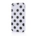 Black Polka Dots Pattern TPU Case for iPhone 4  iPhone 4S - White