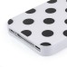 Black Polka Dots Pattern TPU Case for iPhone 4  iPhone 4S - White