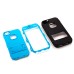 Black Silicone and PC Hybrid Case with Built-in Stand for iPhone 5/5s - Blue