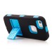 Black Silicone and PC Hybrid Case with Built-in Stand for iPhone 5/5s - Blue