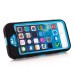 Black Silicone and PC Hybrid Case with Built-in Stand for iPhone 5/5s - Blue