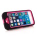 Black Silicone and PC Hybrid Case with Built-in Stand for iPhone 5/5s - Magenta