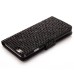 Bling Rhinestone Magnetic Folio Leather Case with Card Slot for iPhone 6 4.7 inch - Black