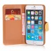 Bling Rhinestone Magnetic Folio Leather Case with Card Slot for iPhone 6 4.7 inch - Gold