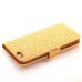 Bling Rhinestone Magnetic Folio Leather Case with Card Slot for iPhone 6 4.7 inch - Gold