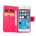 Bling Rhinestone Magnetic Folio Leather Case with Card Slot for iPhone 6 4.7 inch - Pink