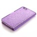 Bling Rhinestone Magnetic Folio Leather Case with Card Slot for iPhone 6 4.7 inch - Purple