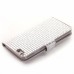 Bling Rhinestone Magnetic Folio Leather Case with Card Slot for iPhone 6 4.7 inch - Silver